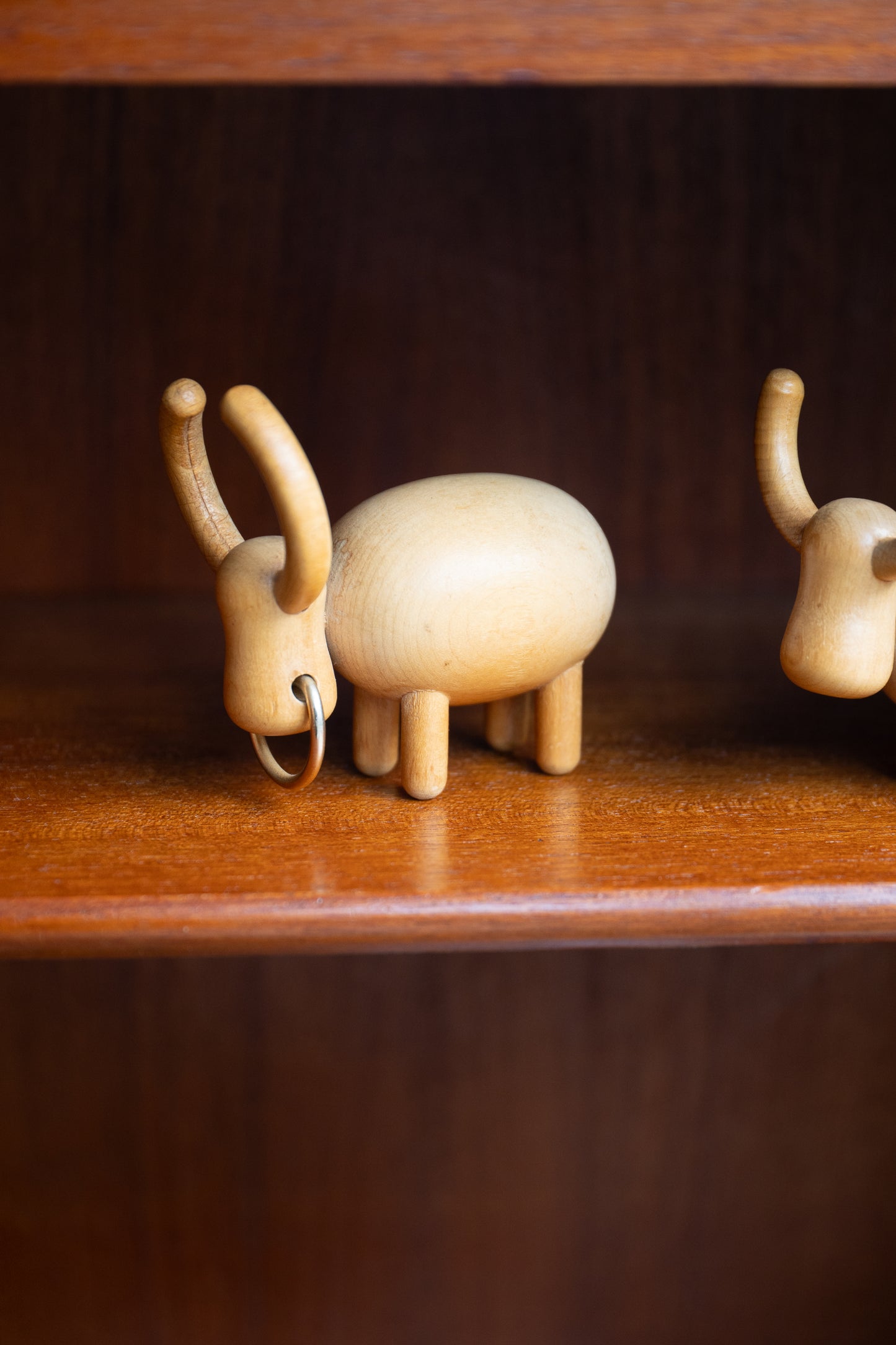 Extremely Rare Small Wooden Bull by Aarika (Finland) 1960s