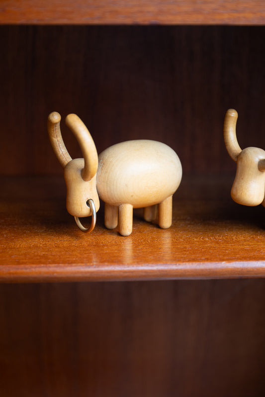 Extremely Rare Small Wooden Bull by Aarika (Finland) 1960s
