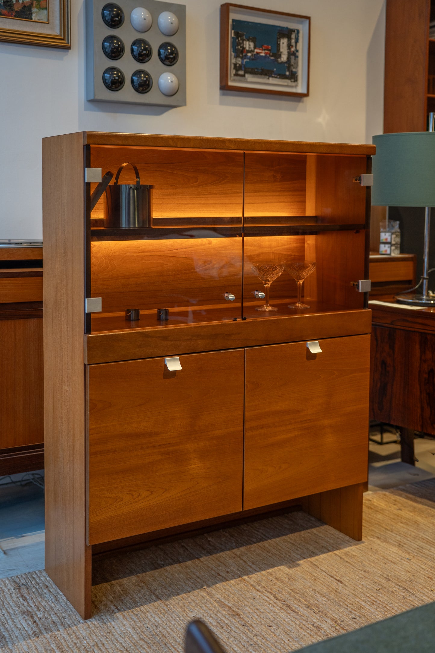 Illuminated Teak Display Cabinet, attributed to White & Newton (1960s) UK