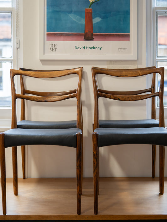 Set of Four 'Model 223' Rosewood Dining Chairs by HW Klein for Bramin (1960s) Denmark