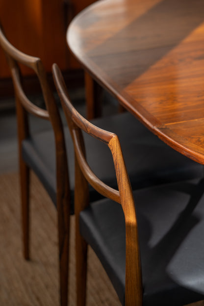 Rosewood Extending Table by Henry Rosengren Hansen for Brande Møbelindustri, (1960s) Denmark
