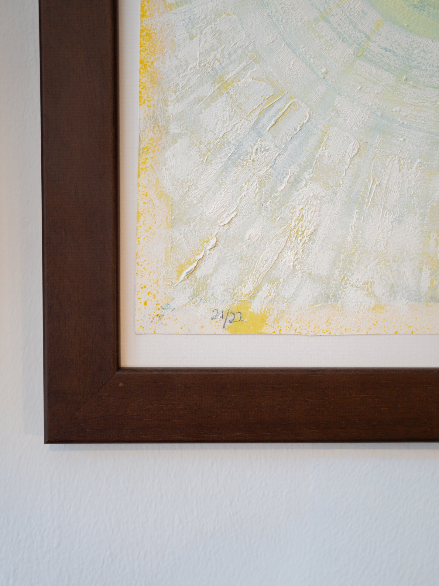 'Binary' Framed Screenprint Over Painted by Anthony Curtis 1972