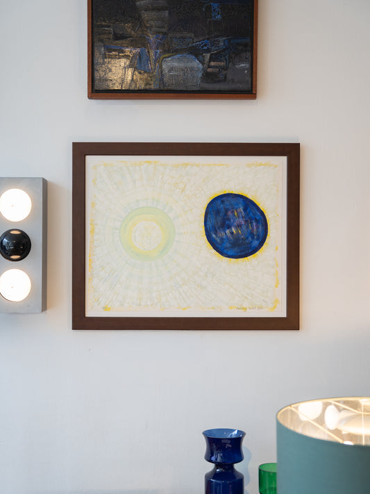 'Binary' Framed Screenprint Over Painted by Anthony Curtis 1972