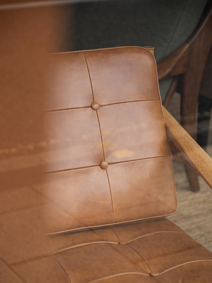 Beech FD130 Armchair and Matching FD131 Footstool by Peter Hvidt and Orla Mølgaard for France and Søn, (1960s) Denmark