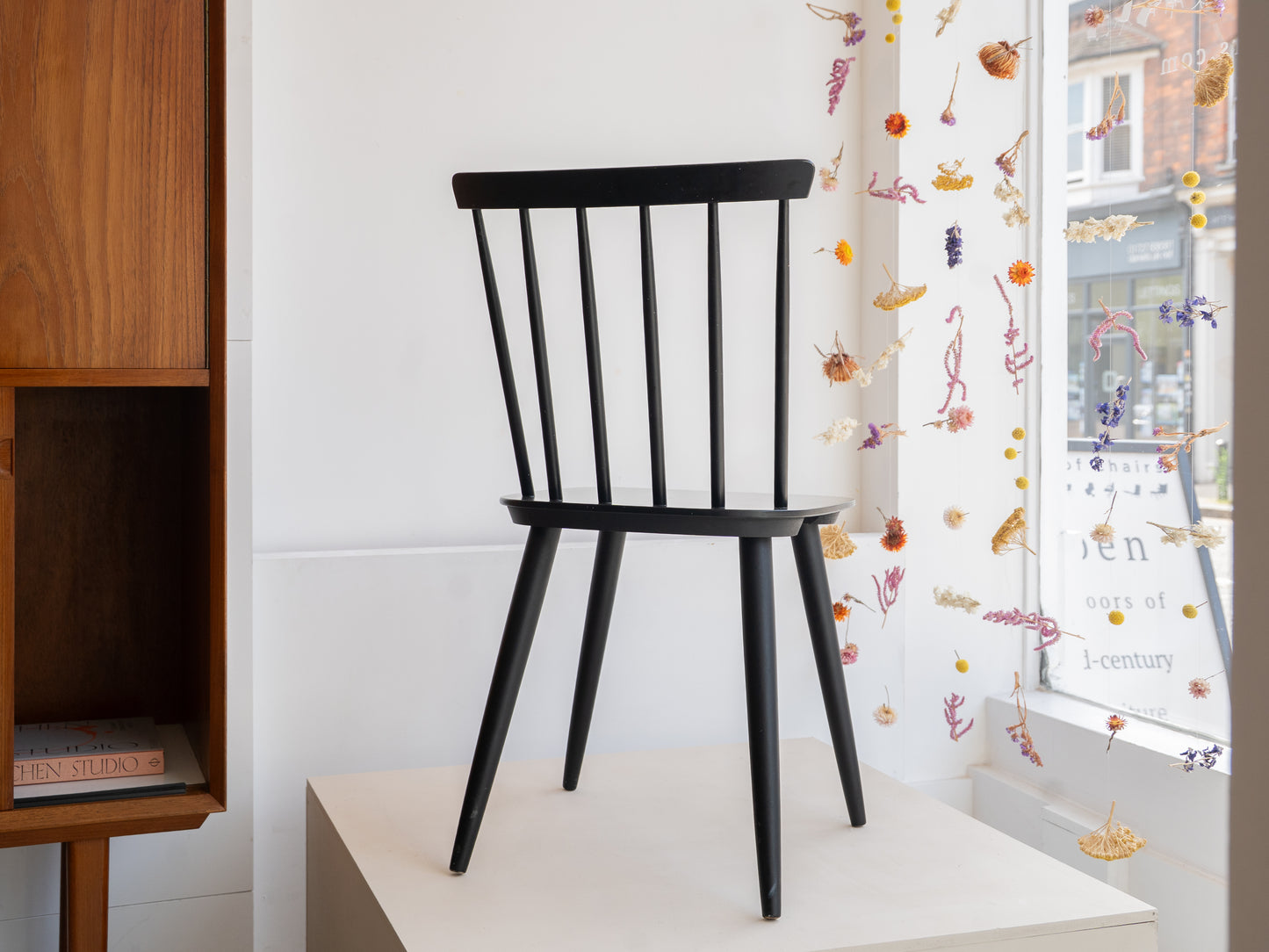 Ebonised Stick Back Chair by Ky Varjonen, (1950s) Finland