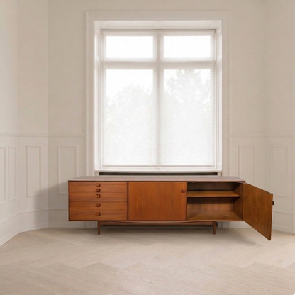 Teak Five Drawer and Twin Cupboard Sideboard by Ib Koford Larsen for G-Plan, (1960s)