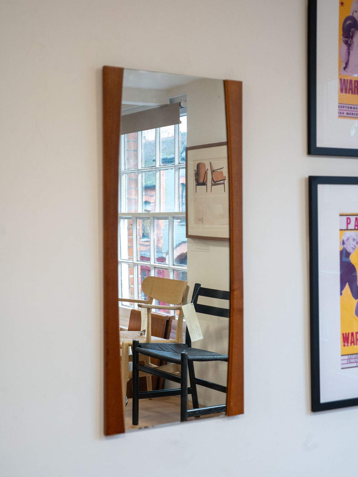 Midcentury teak framed mirror