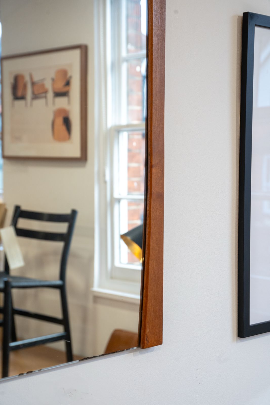 Midcentury teak framed mirror