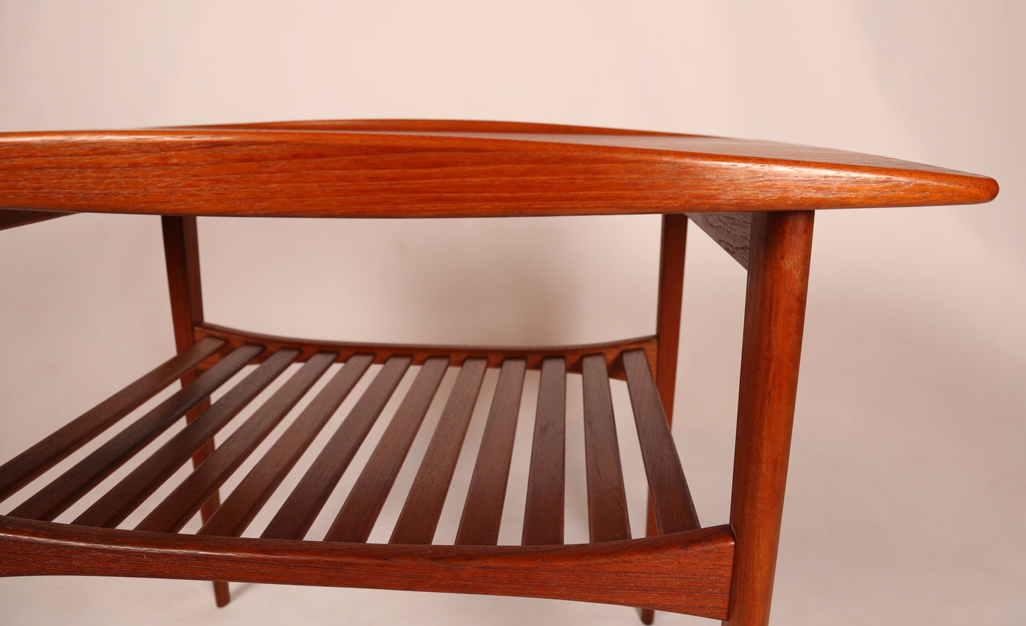 A Tove and Edvard Kindt Larsen Teak Side Table with magazine rack (1950s) Denmark