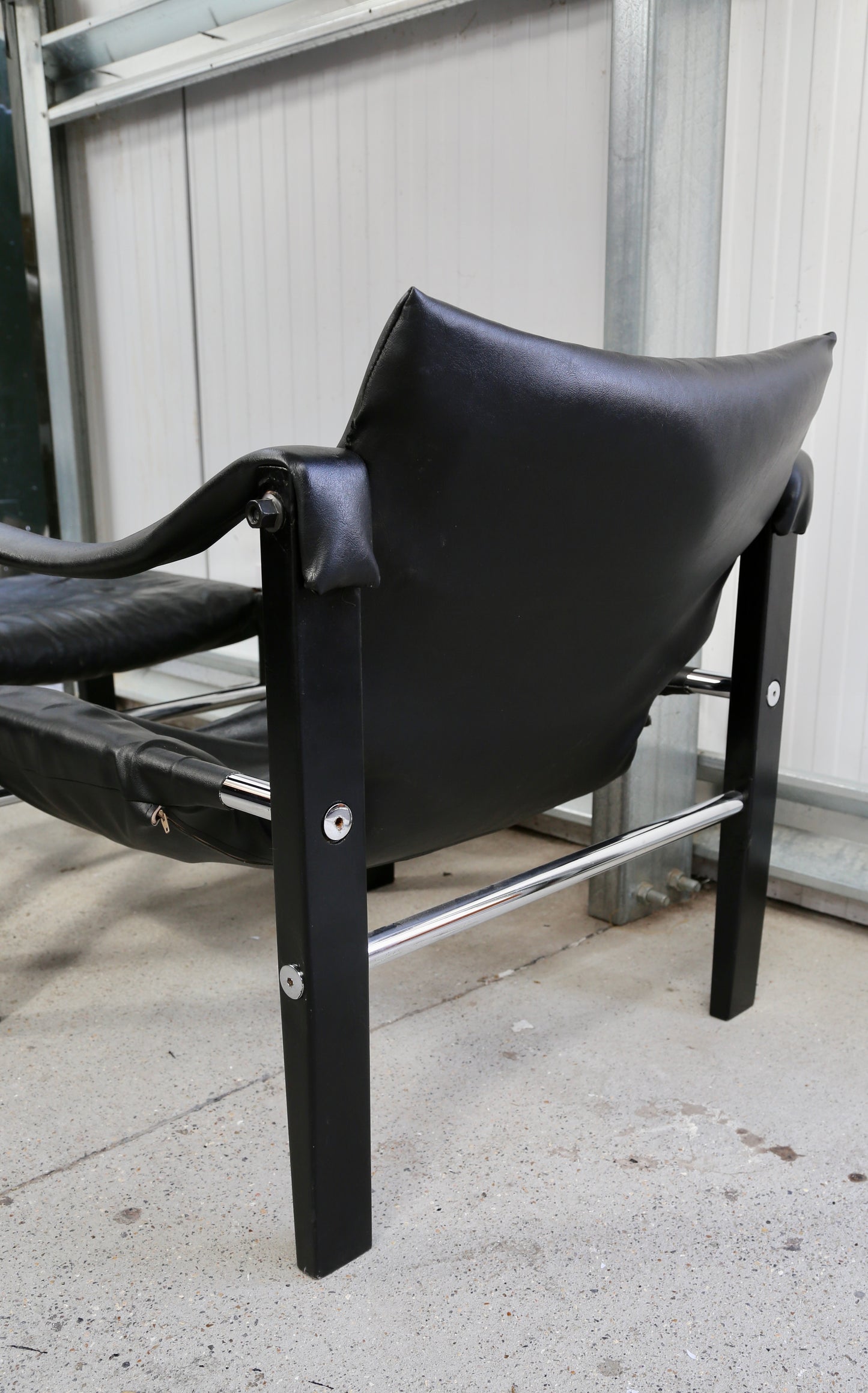 'Safari' Ebonised Armchair and Matching Footstool by Maurice Burke for Arkana, (1960s) UK