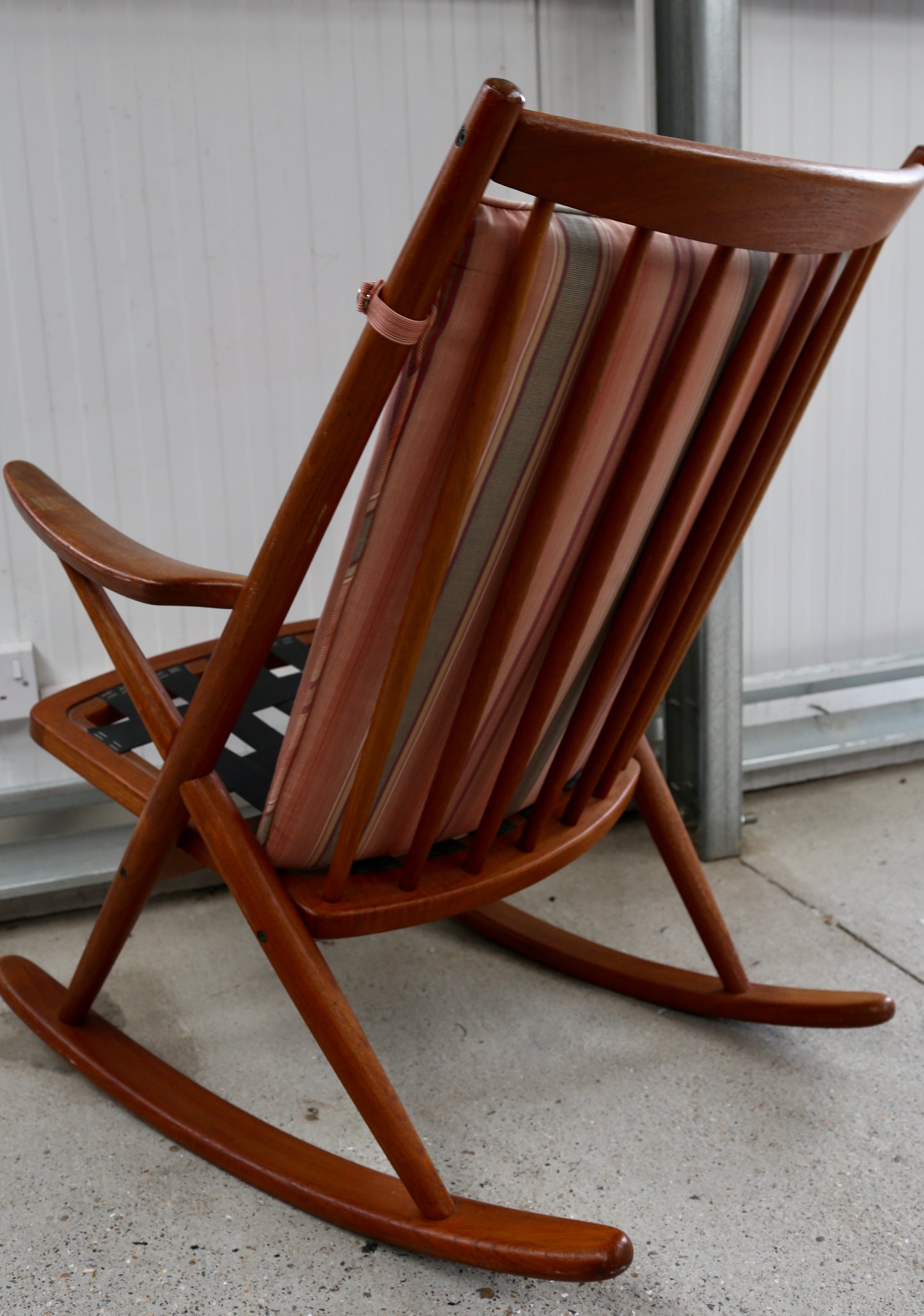 Model 182 Teak Framed Rocking Chair by Frank Reenskaug for Bramin Møbler, (1960s) Denmark