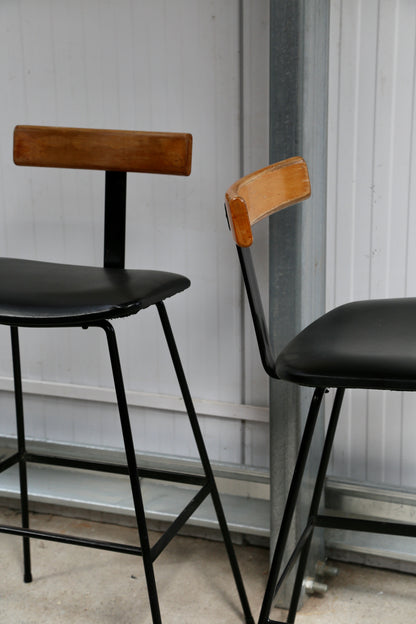 Pair of Black 'Program' Chairs by Frank Guille for Kandya, (1950s) UK