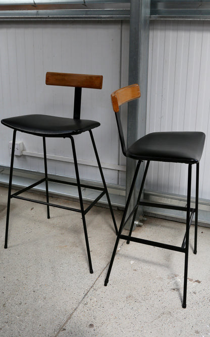 Pair of Black 'Program' Chairs by Frank Guille for Kandya, (1950s) UK