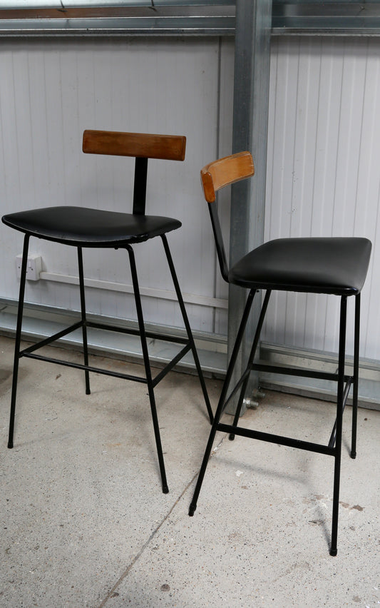 Pair of Black 'Program' Chairs by Frank Guille for Kandya, (1950s) UK
