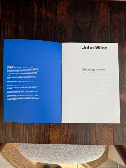 John Milne, Gilbert Parr Gallery Exhibition Catalogue