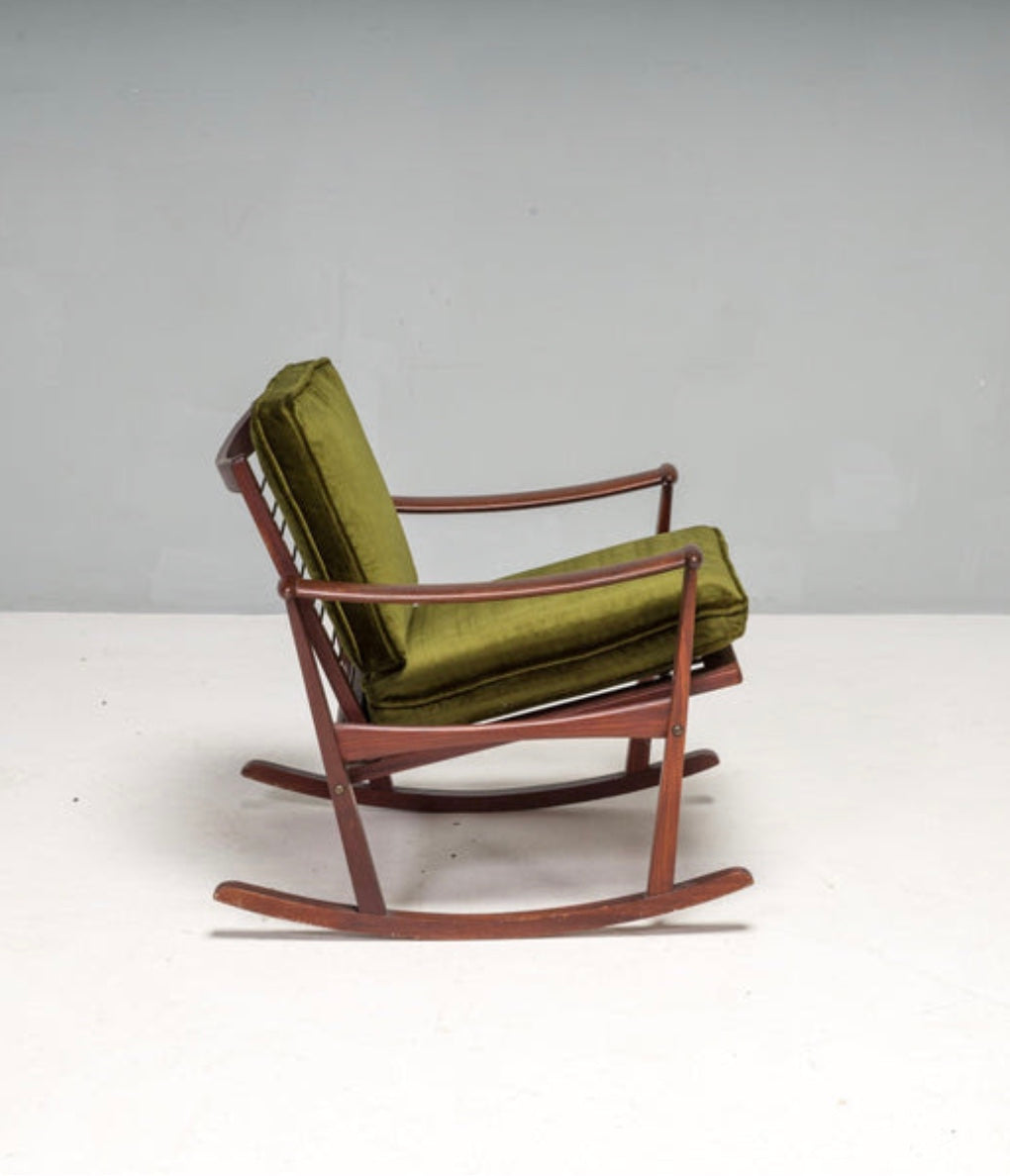 Teak Spade Rocking Chair, by M Nissen For Pastoe, Mid-Century (1960s) Netherlands