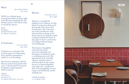 A Fold of Chairs, City Guide to St Albans