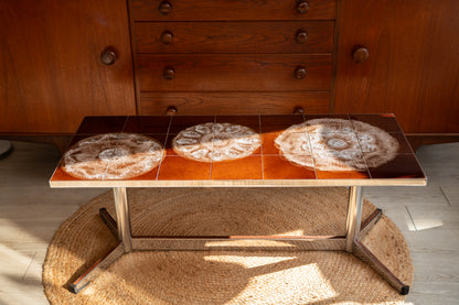 Tile Top Coffee Table by Juliette Belarti (Belgium) 1960s