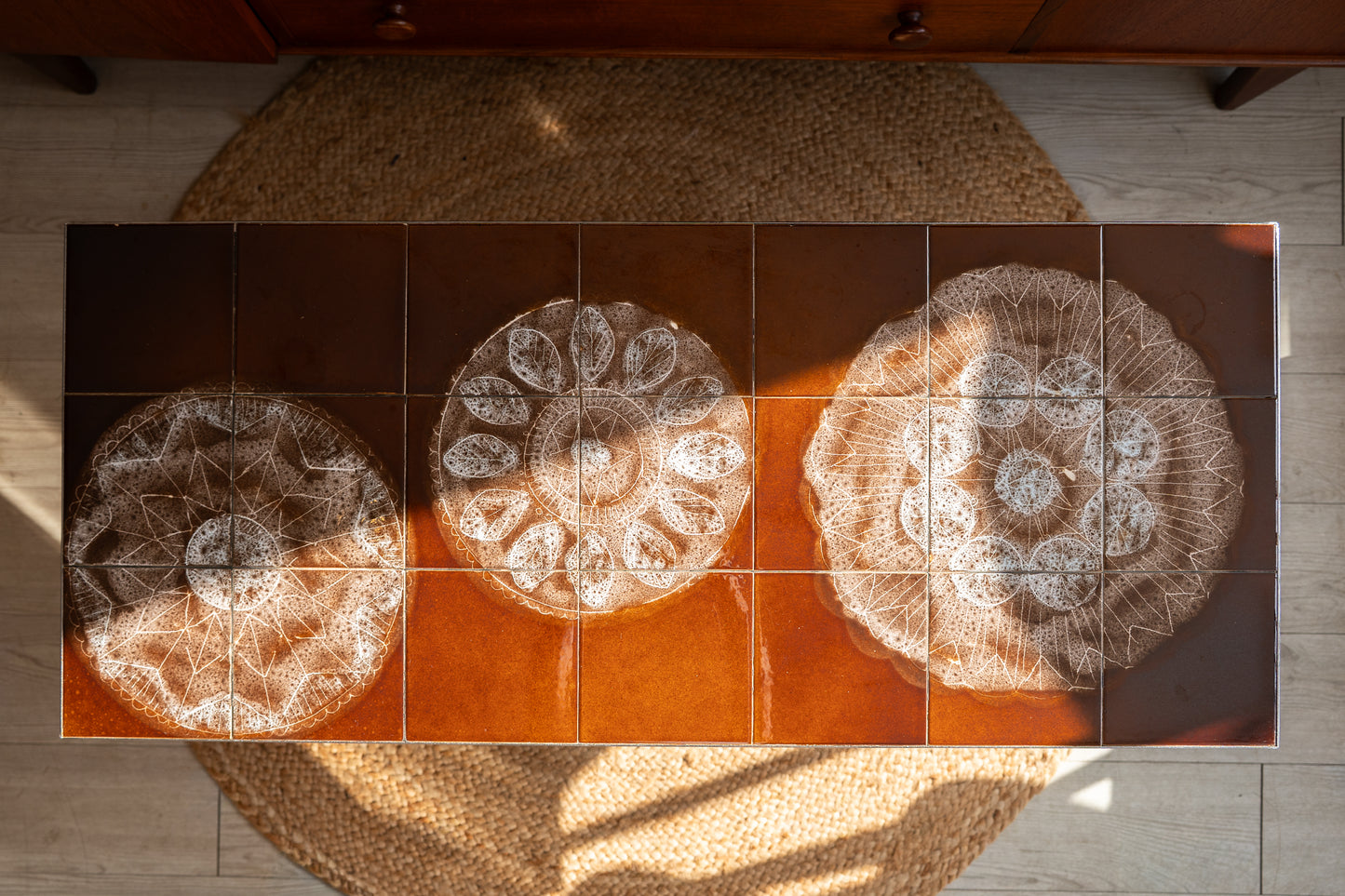 Tile Top Coffee Table by Juliette Belarti (Belgium) 1960s