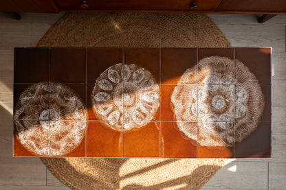 Tile Top Coffee Table by Juliette Belarti (Belgium) 1960s