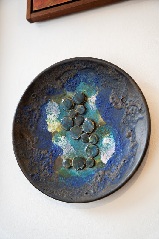 Ruscha Keramic Fat Lava Wall Plate, West German (1960s)