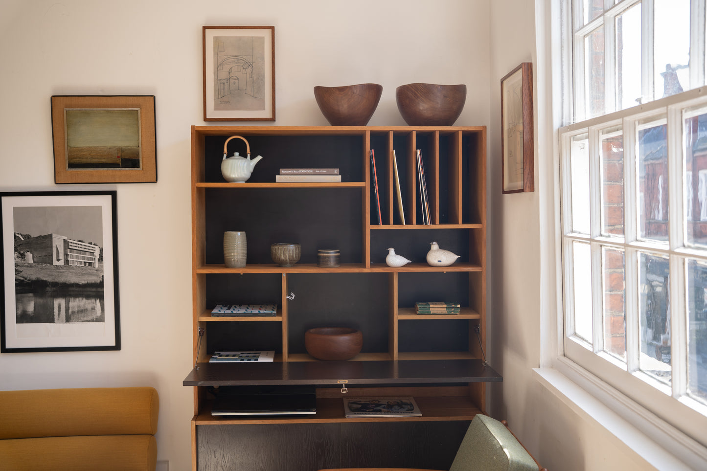 Teak and Painted Wooden Cabinet Domino Møbler, Denmark (1960s)