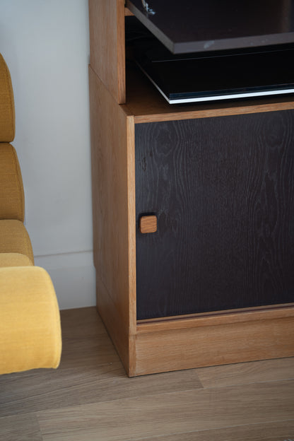 Teak and Painted Wooden Cabinet Domino Møbler, Denmark (1960s)
