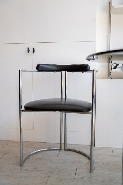 ON HOLD Italian Smoked Glass & Chrome Dining Set by La Metal Arredo Paderno D. Milano, Italy (1970s)