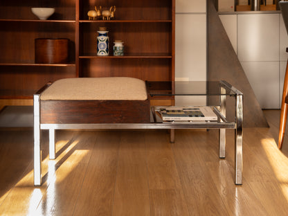 Chippy Heath Furniture Ltd, High Wycombe Telephone Seat &amp; Table Circa 1970s,