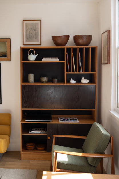Teak and Painted Wooden Cabinet Domino Møbler, Denmark (1960s)