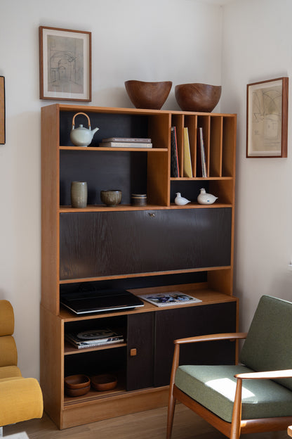 Teak and Painted Wooden Cabinet Domino Møbler, Denmark (1960s)