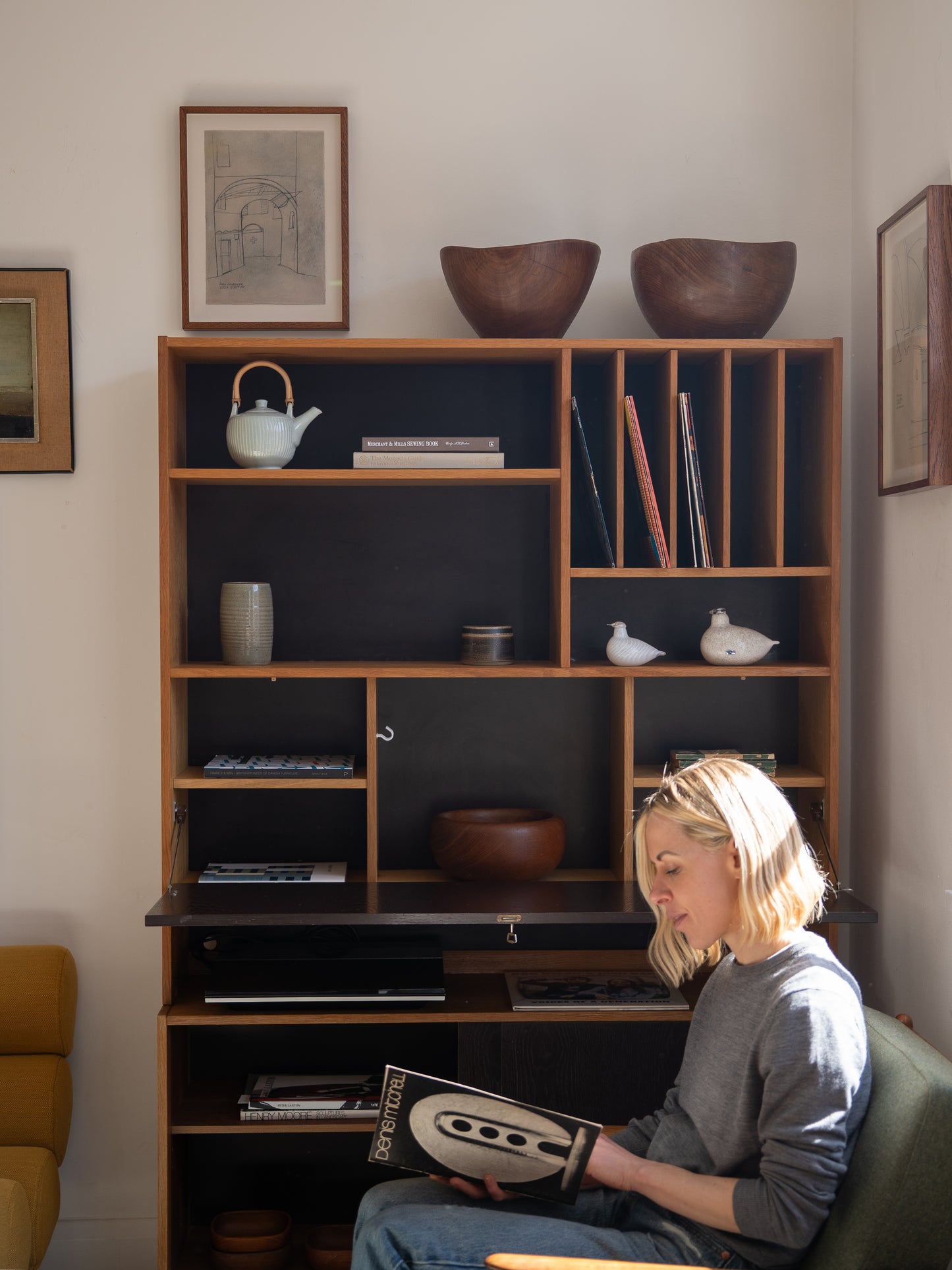 Teak and Painted Wooden Cabinet Domino Møbler, Denmark (1960s)