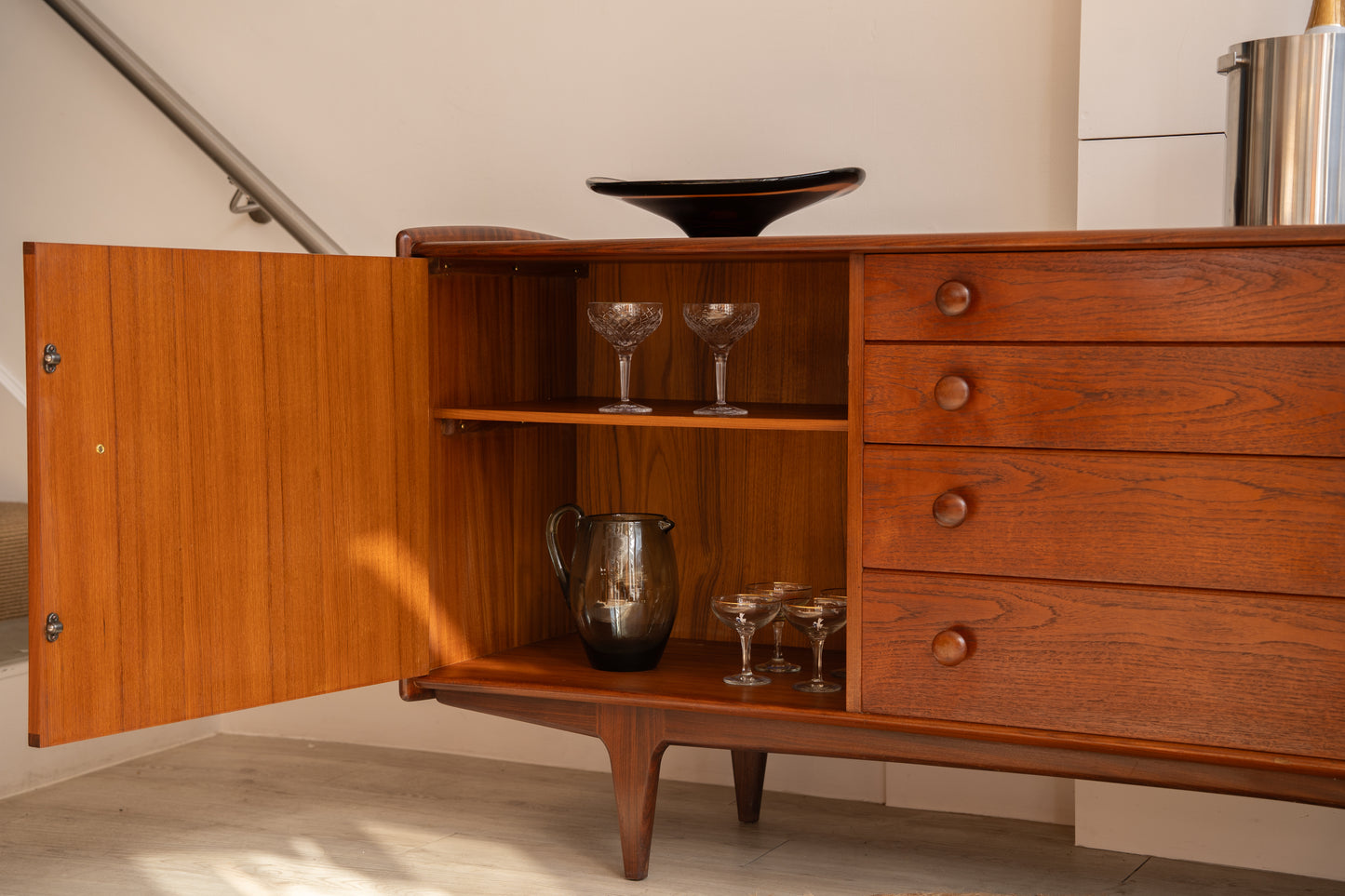 Afromosia and Teak Sideboard by John Herbert for Younger, (1960s) UK