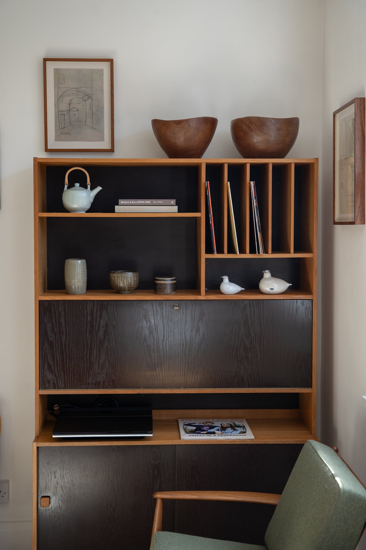 Teak and Painted Wooden Cabinet Domino Møbler, Denmark (1960s)