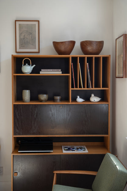 Teak and Painted Wooden Cabinet Domino Møbler, Denmark (1960s)
