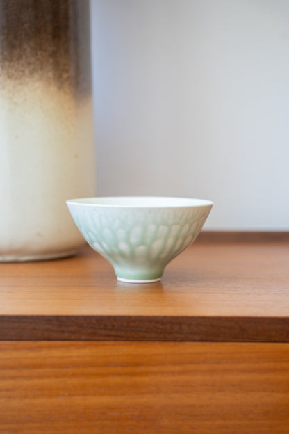 Peter Wills Porcelain Bowl in Dry Blue-Green Glaze (UK)