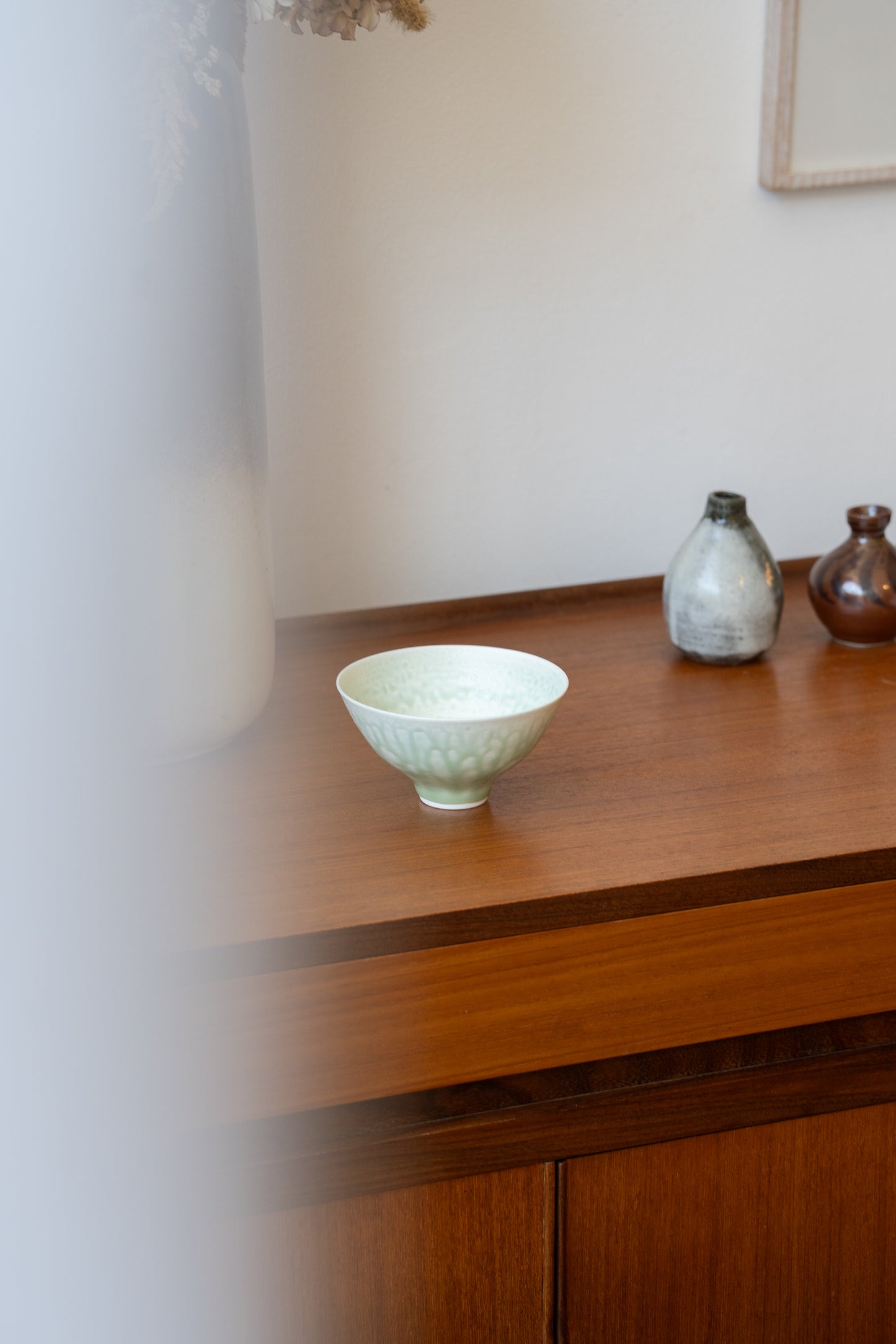 Peter Wills Porcelain Bowl in Dry Blue-Green Glaze (UK)