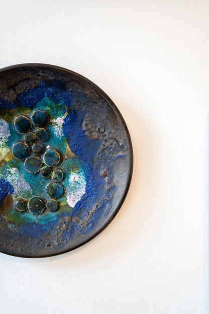 Ruscha Keramic Fat Lava Wall Plate, West German (1960s)