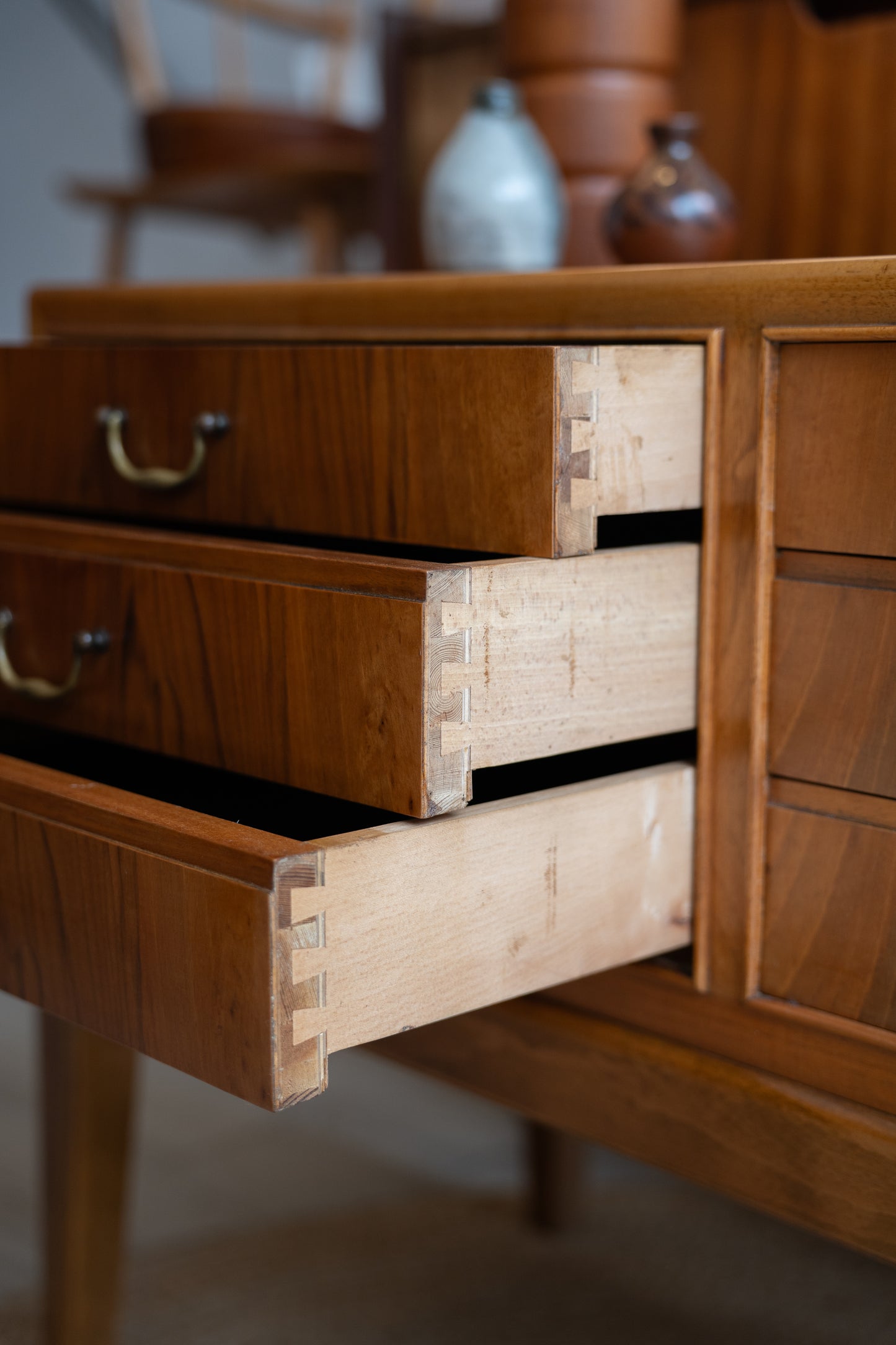 Low Walnut Chest of Drawers, Ole Wanscher (1940s) Denmark