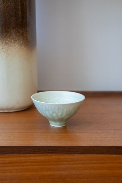 Peter Wills Porcelain Bowl in Dry Blue-Green Glaze (UK)