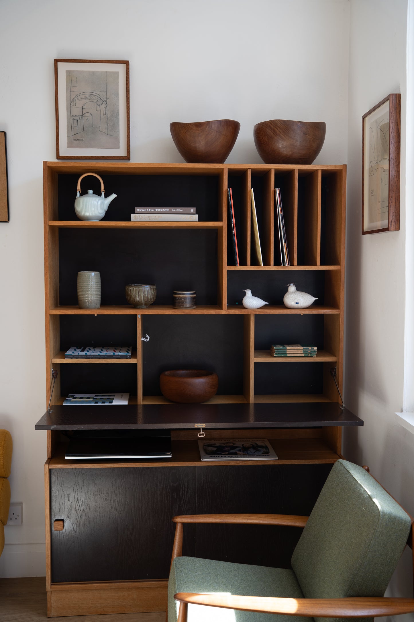 Teak and Painted Wooden Cabinet Domino Møbler, Denmark (1960s)