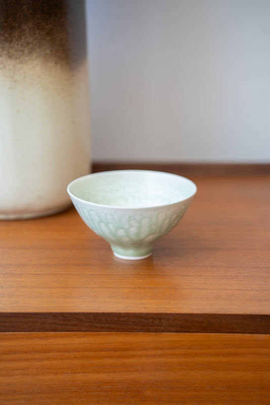 Peter Wills Porcelain Bowl in Dry Blue-Green Glaze (UK)