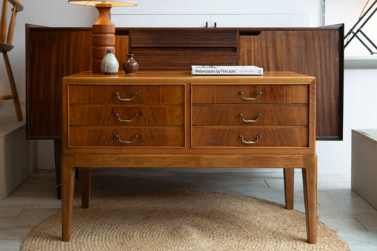 Low Walnut Chest of Drawers, Ole Wanscher