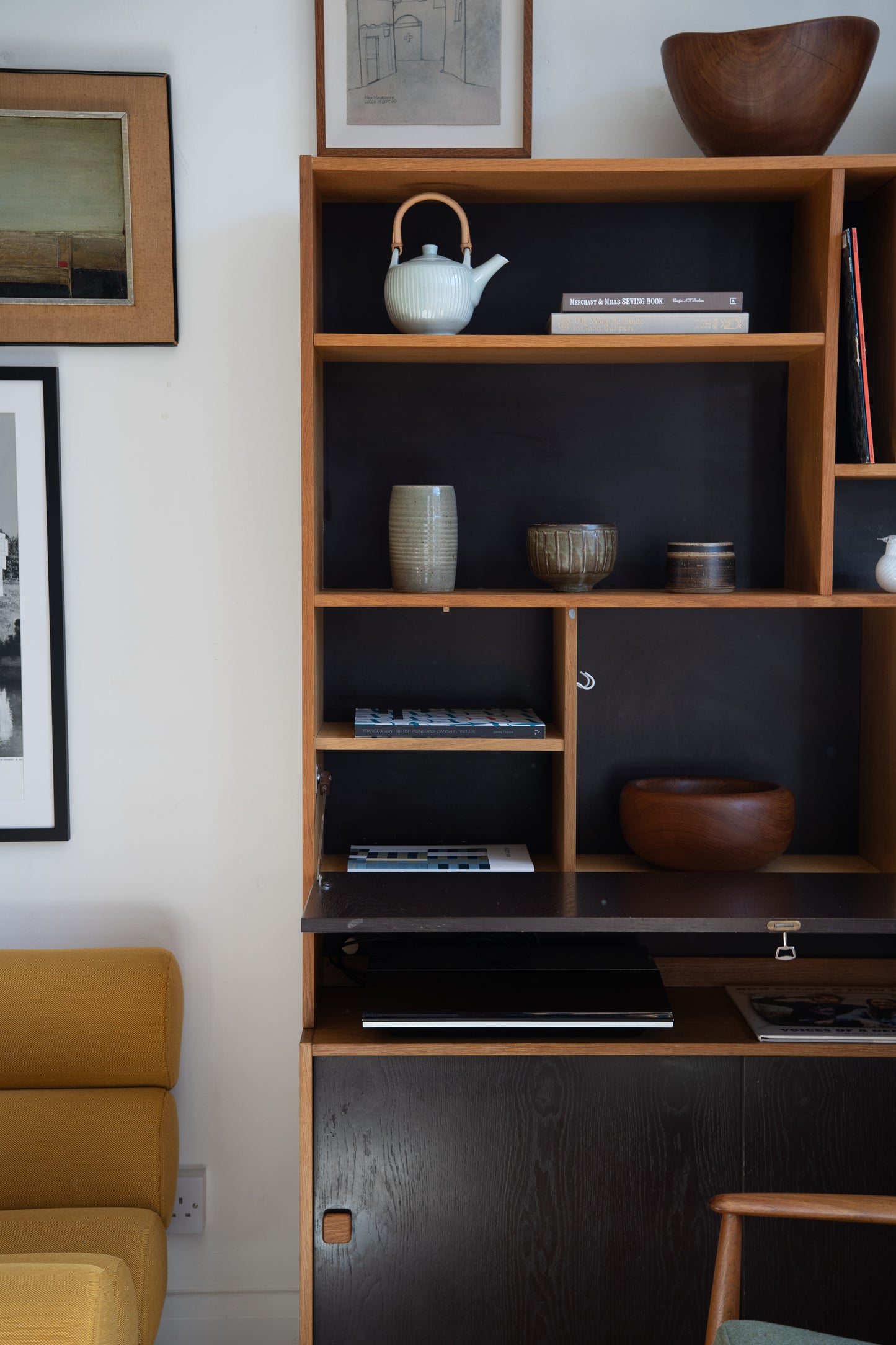 Teak and Painted Wooden Cabinet Domino Møbler, Denmark (1960s)