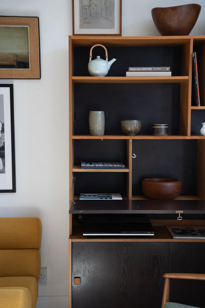 Teak and Painted Wooden Cabinet Domino Møbler, Denmark (1960s)