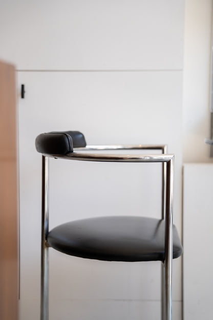 ON HOLD Italian Smoked Glass & Chrome Dining Set by La Metal Arredo Paderno D. Milano, Italy (1970s)