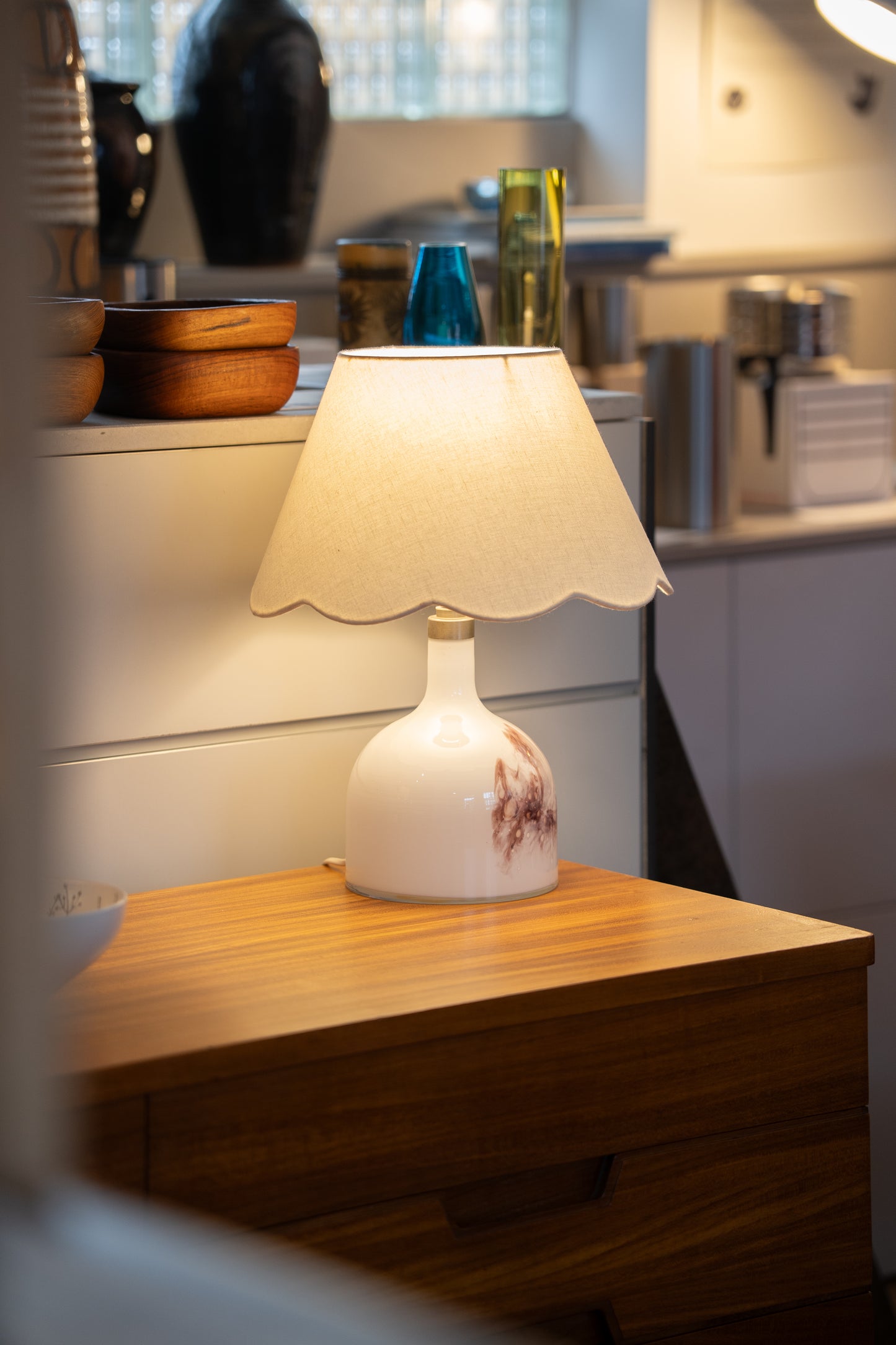 Pottery Lamp and Shade by Martin Pettinger for Somerset Pottery, (1960s) UK