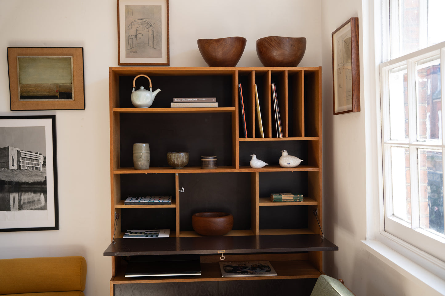 Teak and Painted Wooden Cabinet Domino Møbler, Denmark (1960s)