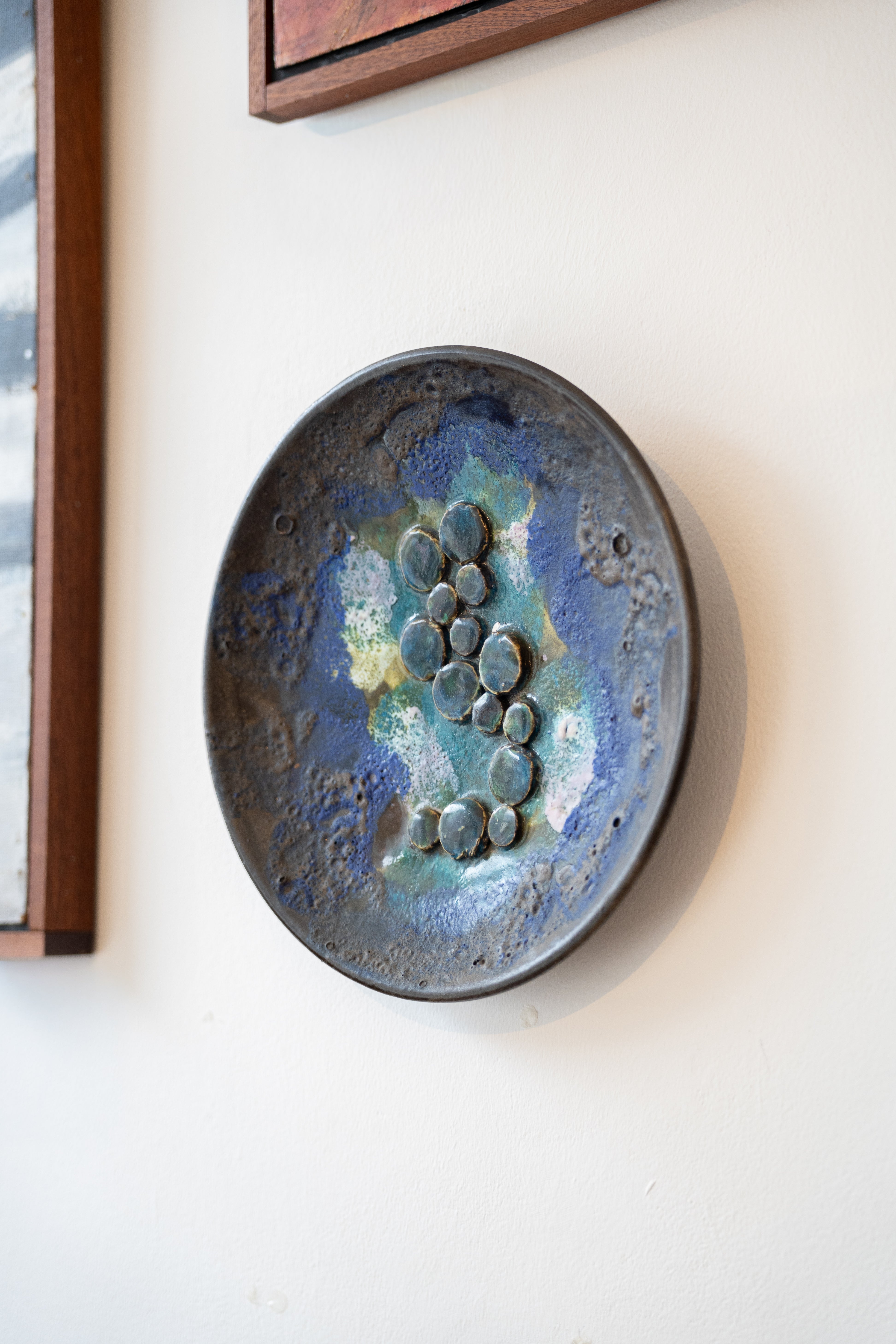 工芸品 Vintage Ruscha Fat Lava Wall Plate West German Fat Lava Wallplate by Ruscha - Sunflowers - Platte 739