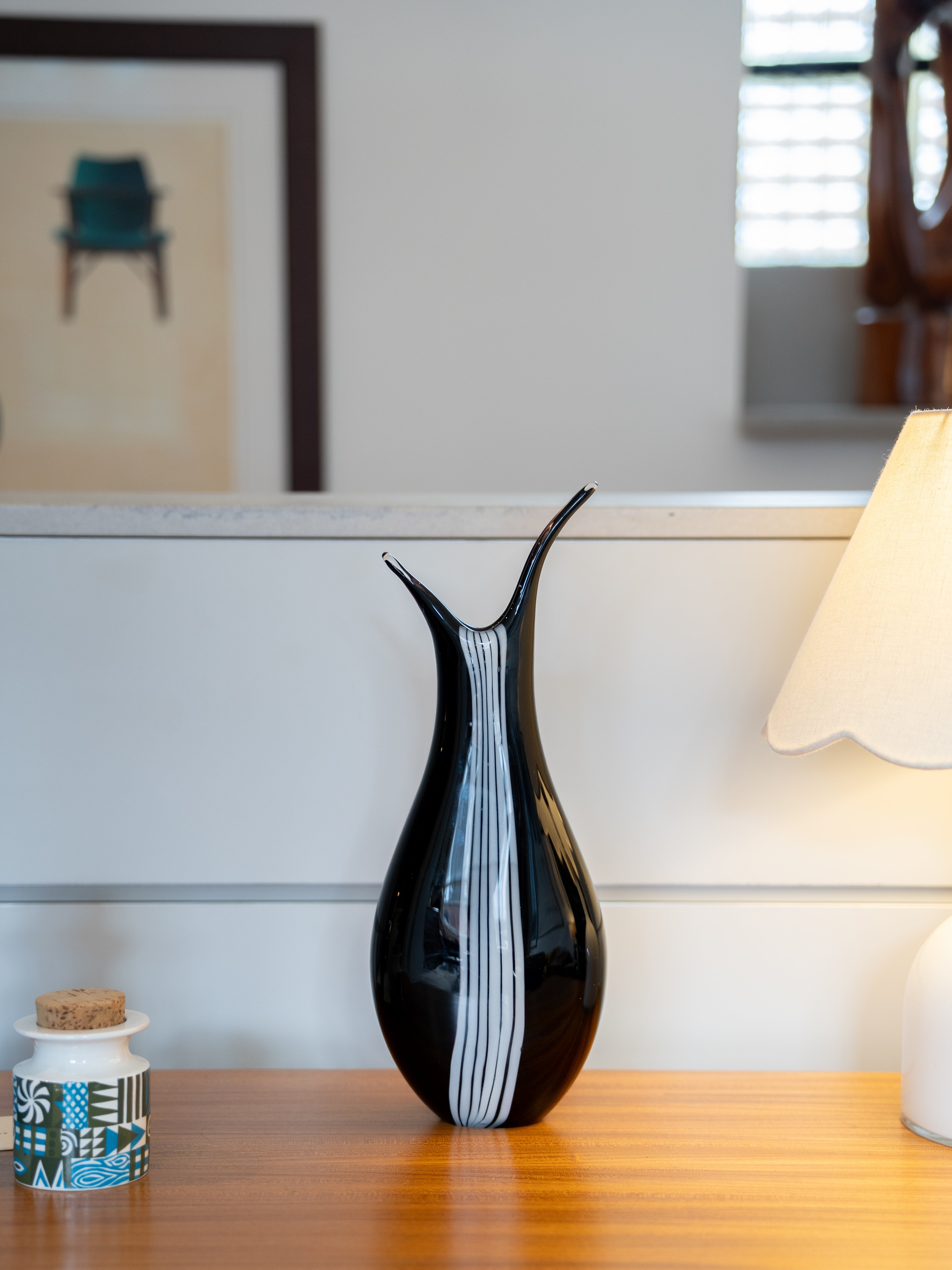Vicke Lindstrand (Swedish, 1904–1983) Zebra Vase for Kosta (Sweden